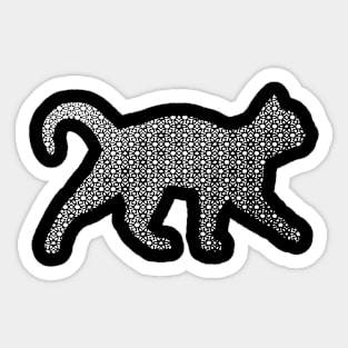 White cat pattern Sticker